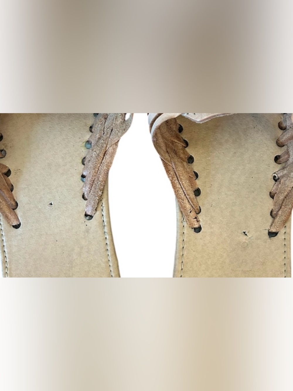 Handwoven Leather Huarache Mules Slip On Clogs Artisan Boho Sandals Off White 8 - Picture 6 of 6